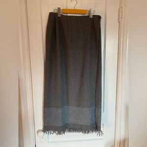 Long Gray Wool Skirt
